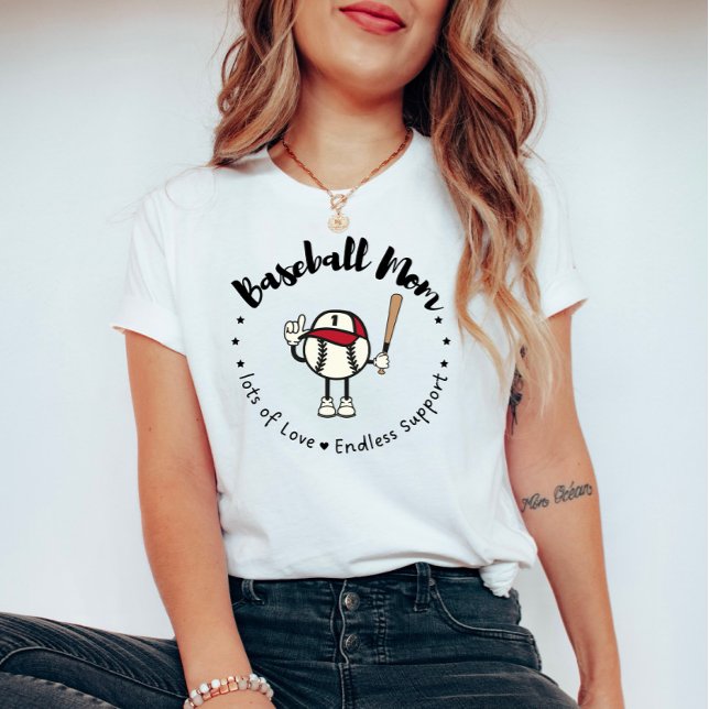 Camiseta Madre de béisbol: Mucho amor, apoyo sin fin (Subido por el creador)
