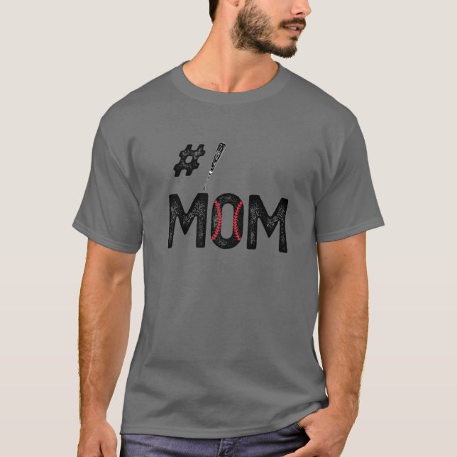 Camiseta Madre de béisbol número uno 1 madre amante del béi (Anverso)