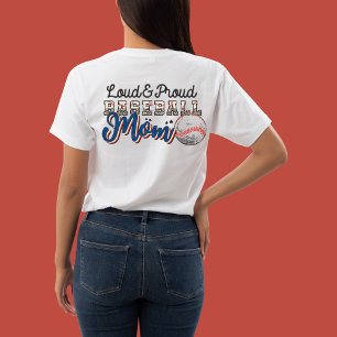Camiseta Madre de béisbol orgullosa y ruidosa, foto del jug