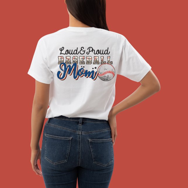 Camiseta Madre de béisbol orgullosa y ruidosa, foto del jug (Subido por el creador)