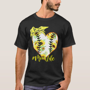 Camiseta Madre de béisbol Sport Ball Floral Bandana Heart M