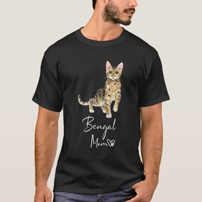 Camiseta Madre de Bengala Madre Madre Gato Kitten (Anverso)
