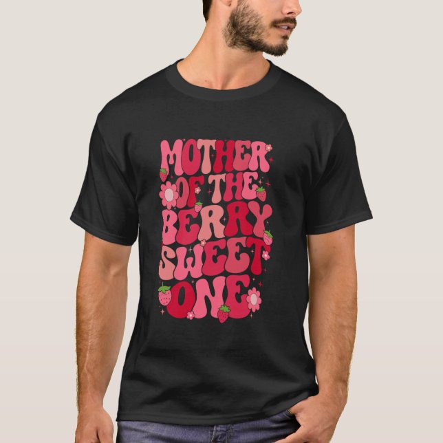 Camiseta Madre De Berry Sweet One Strawberry First Bir (Anverso)