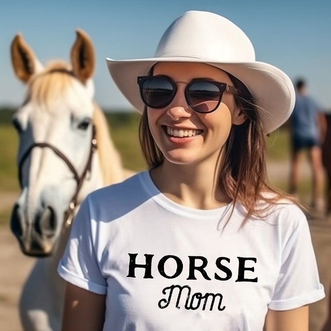 Camiseta Madre de caballo | Ecuestre de guiones retro simpl (Subido por el creador)