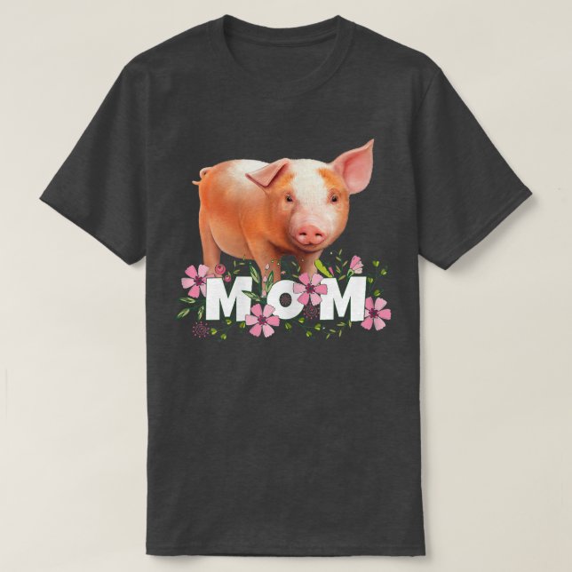 Camiseta Madre De Cerdo Mujer Cía Motivo De Cerdo Joven 573 (Diseño del anverso)