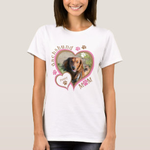 Camiseta Madre de Dachshund Adorable Foto Personalizada