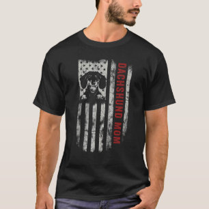Camiseta Madre de Dachshund Bandera Estadounidense Patrióti