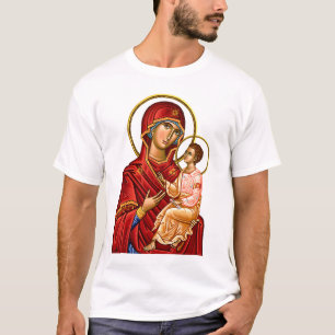 Camiseta Madre de Dios icono de virgen y niño