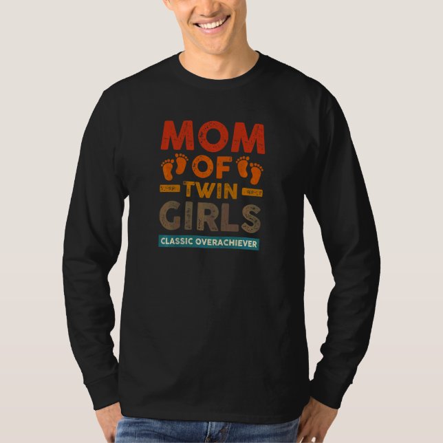 Camiseta Madre De Dos Chicas Gemelas Clásicas De Doble Éxit (Anverso)