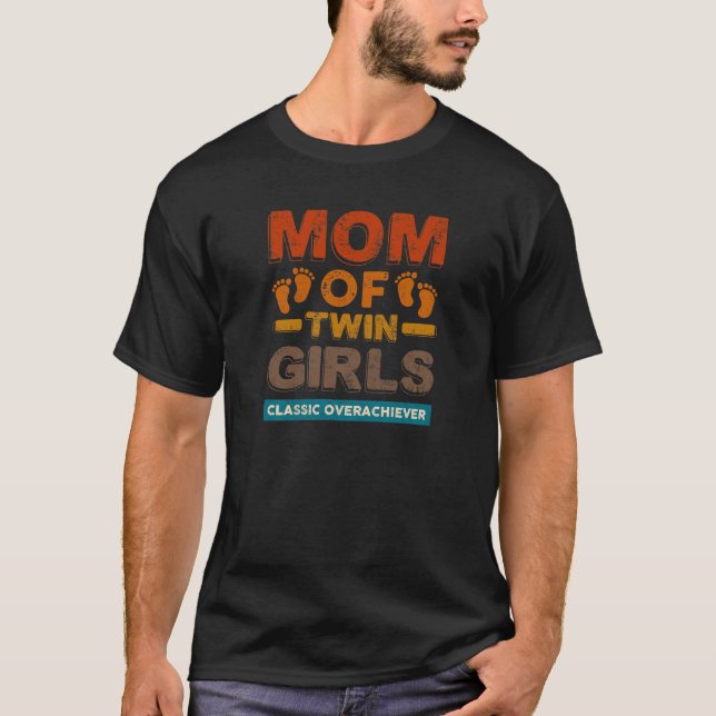 Camiseta Madre De Dos Chicas Gemelas Clásicas De Doble Éxit (Anverso)