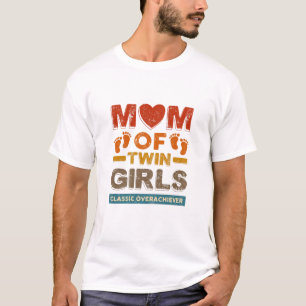 Camiseta Madre De Dos Chicas Gemelas Clásicas De Doble Éxit