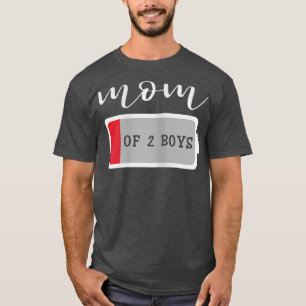 Camiseta Madre de dos niños del cumpleaños del Día de la Ma