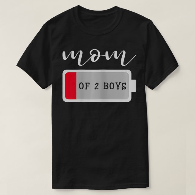 Camiseta Madre de dos niños del cumpleaños del Día de la Ma (Diseño del anverso)