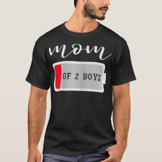 Camiseta Madre de dos niños del cumpleaños del Día de la Ma