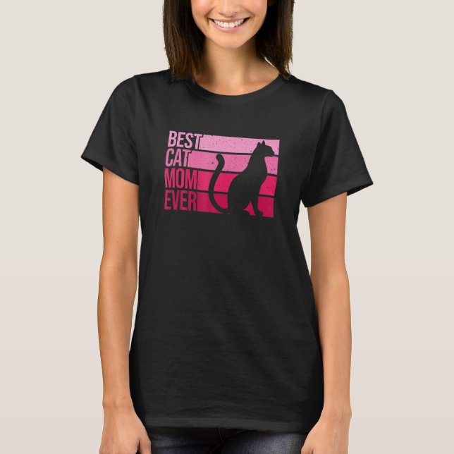 Camiseta Madre De Gato Corta Para Mujeres Mascota De Gato C (Anverso)