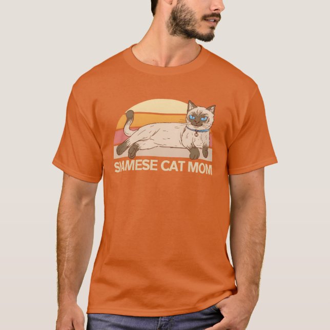 Camiseta Madre de gato siamesa hombre dueño de un gato (Anverso)