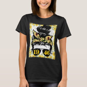 Camiseta Madre de girasol nacida en 1946 en una mujer de ja