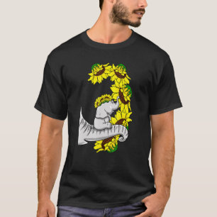Camiseta Madre De Girasol Y Animal Elefante De Cub