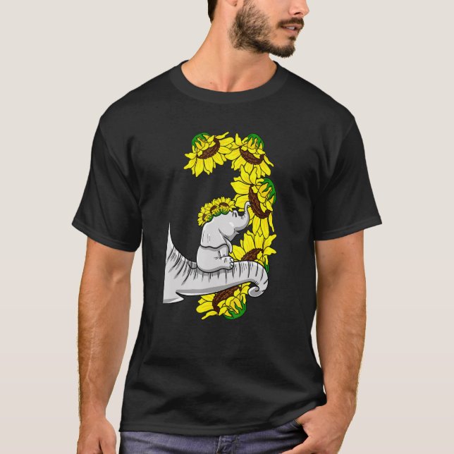 Camiseta Madre De Girasol Y Animal Elefante De Cub (Anverso)