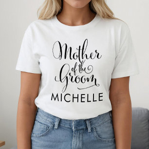 Camiseta Madre de la boda personalizada de escritura negra 