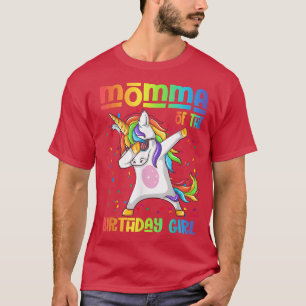 Camiseta Madre de la Chica de cumpleaños Dabbing Unicorn Bi