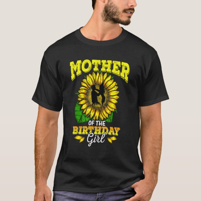 Camiseta Madre De La Chica De Cumpleaños Sunflower Par (Anverso)