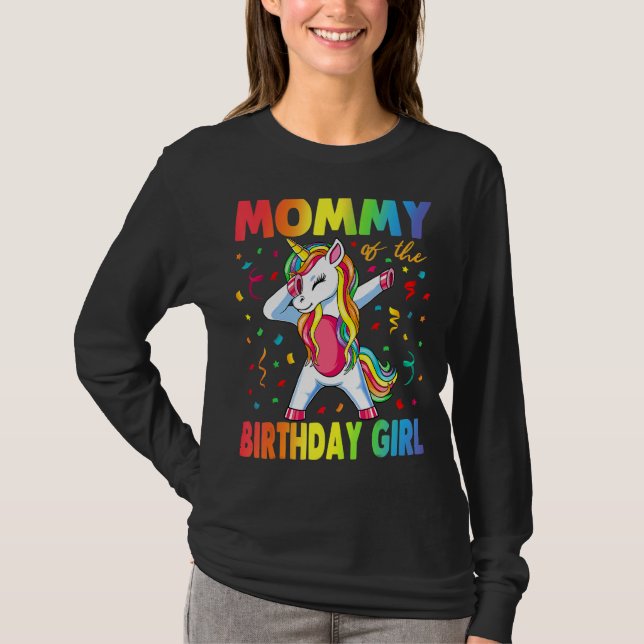 Camiseta Madre De La Chica De Cumpleaños Unicorn Birthda (Anverso)