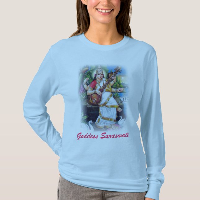 Camiseta Madre de la DIOSA SARASWATI del Veda (Anverso)