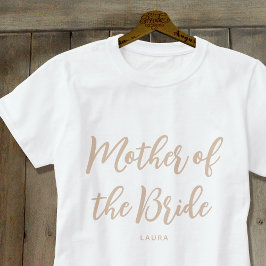 Camiseta Madre de la Novia Bodas Personalizado Beige Blanco