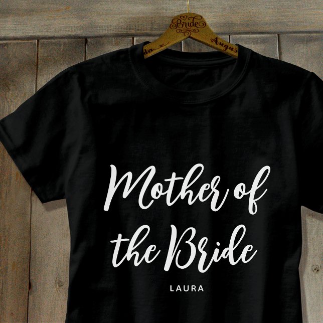 Camiseta Madre de la Novia Costumbre de Boda Negro Blanco (Subido por el creador)