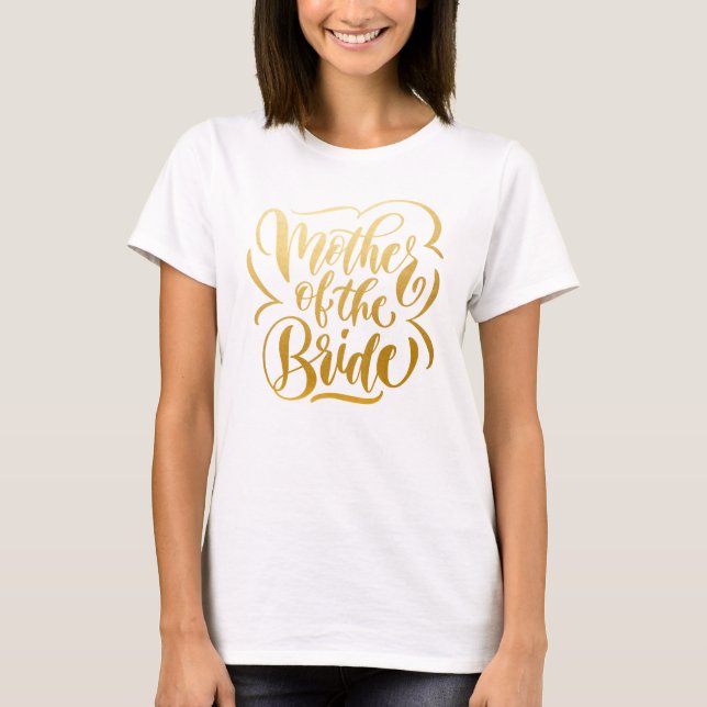 Camiseta Madre de la Novia Dorado Metálico Falso (Anverso)