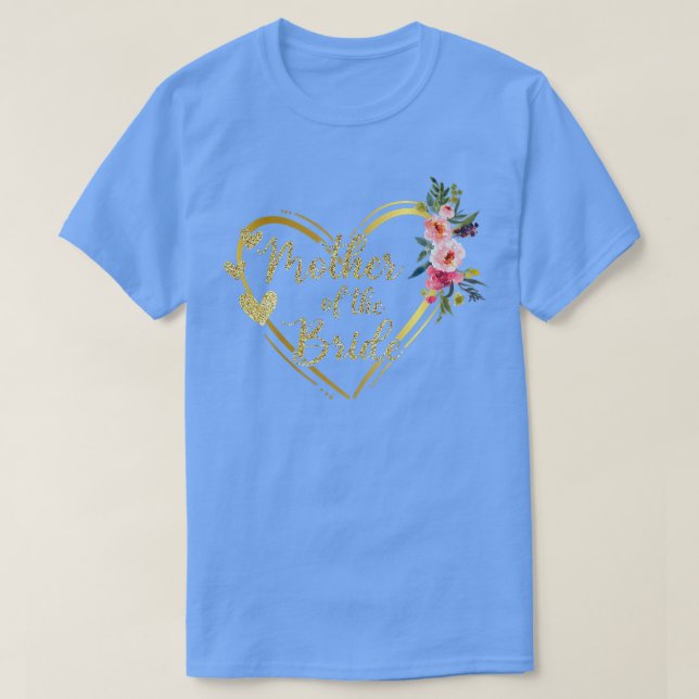 Camiseta Madre De La Novia Flor De Oro Gliter Floral (Diseño del anverso)