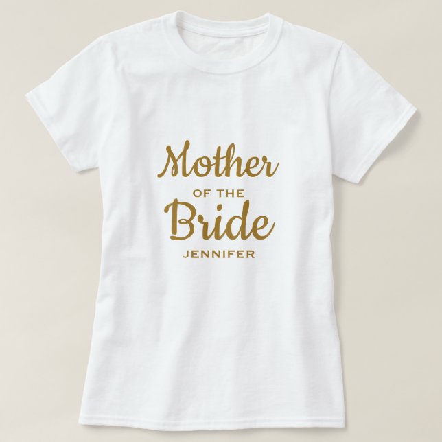 Camiseta Madre de la novia Personalizado T-Shirt (Diseño del anverso)