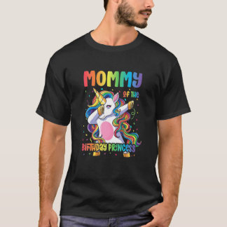 Camiseta Madre De La Princesa De Cumpleaños Dabbing Unicorn