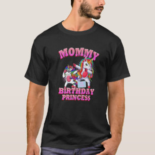 Camiseta Madre De La Princesa De Cumpleaños Dabbing Unicorn
