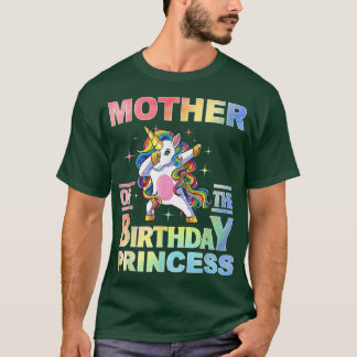 Camiseta Madre de la princesa de cumpleaños Dabbing Unicorn