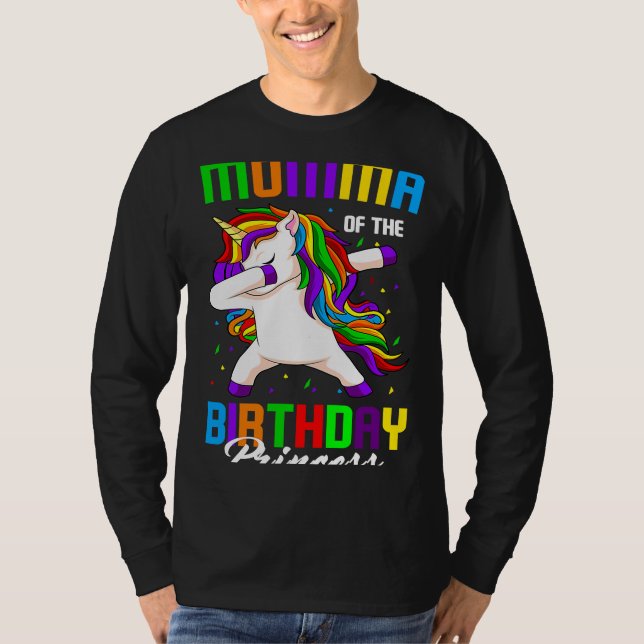 Camiseta Madre de la princesa de cumpleaños Unicorn Dabbing (Anverso)