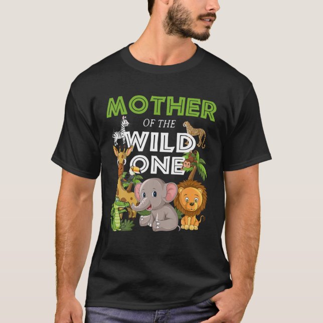 Camiseta Madre De La Selva Salvaje De Safari De Cumpleaños  (Anverso)