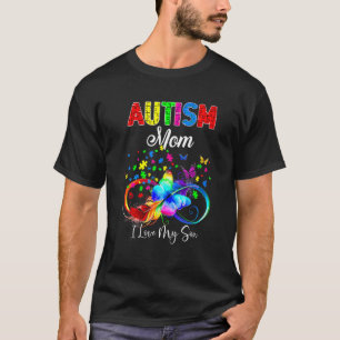 Camiseta Madre de Mariposa Autismo Amo a Mi Hijo Apoyo Auti