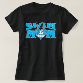 Camiseta Madre de natación azul de Guay con el corazón ador