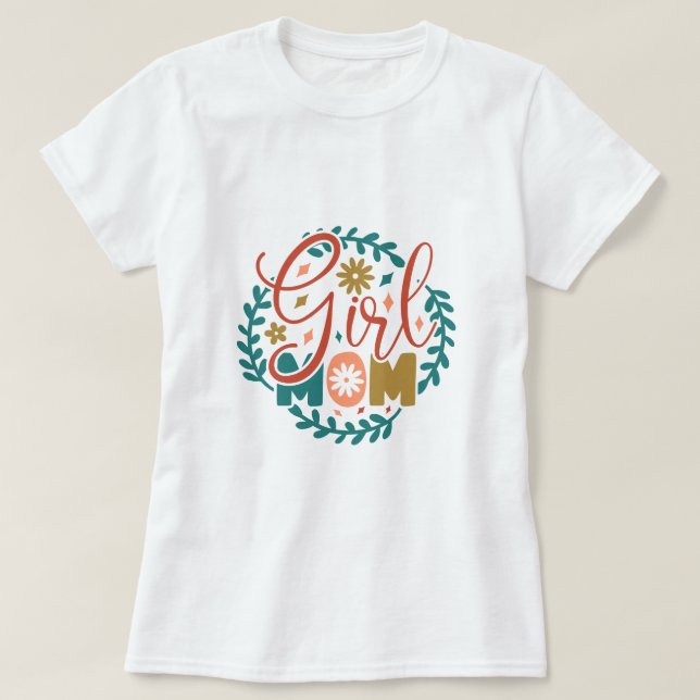 Camiseta Madre de Niña Tipografía Retro (Diseño del anverso)