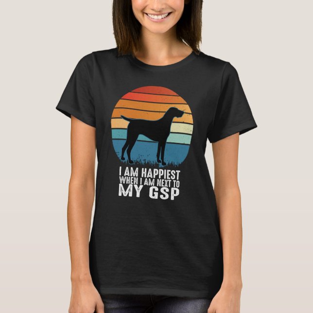 Camiseta Madre de papá de gSP, puntera de Shorthair alemana (Anverso)