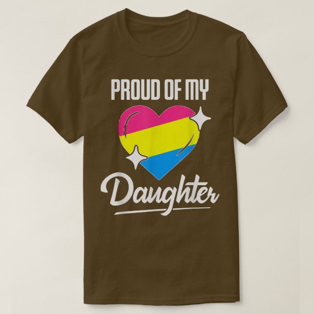 Camiseta Madre de papá LGBT, orgulloso de mi hija panseual. (Diseño del anverso)