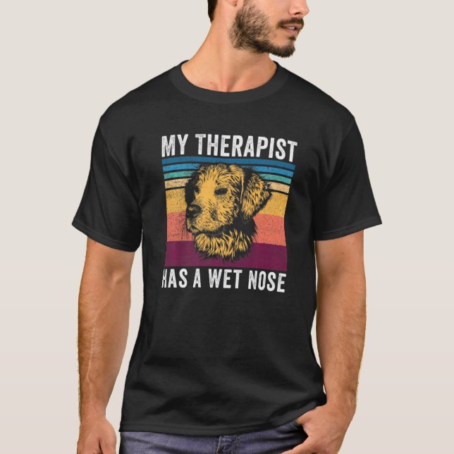 Camiseta Madre de perro de Cavapoo Mi terapeuta tiene la na (Anverso)