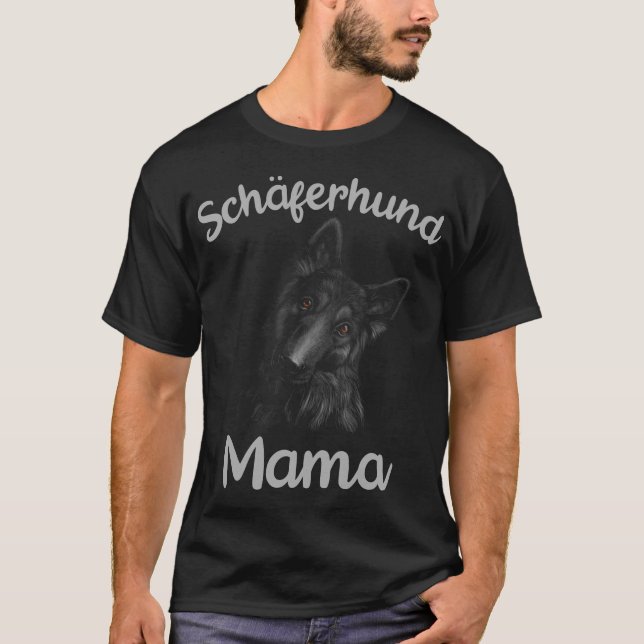 Camiseta Madre de perro de pastor negro (Anverso)