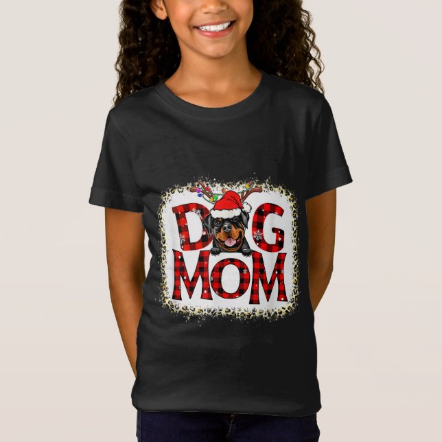 Camiseta Madre de perro de Rottweiler Búfalo de Navidad Paj (Anverso)