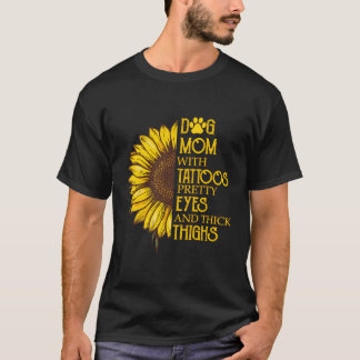 Camiseta Madre De Perro Girasol Con Ojos De Bonito Tattoos 