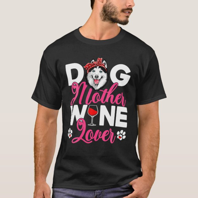 Camiseta Madre de perro linda ama al Husky Siberiano Perro  (Anverso)