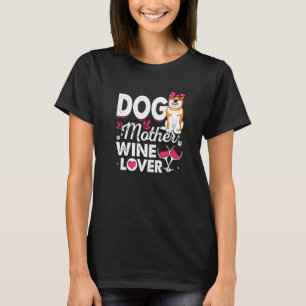 Camiseta Madre de perro lindo vino Shiba Inu Día de la Madr