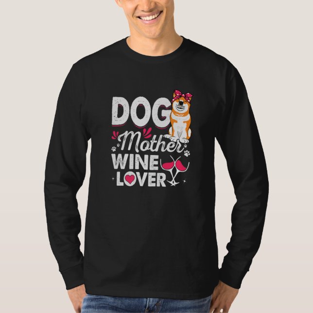 Camiseta Madre de perro lindo vino Shiba Inu Día de la Madr (Anverso)